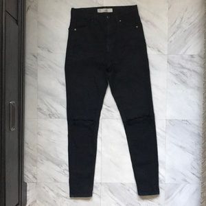 Topshop Moto Jamie High Waist Sz 25 Black Jeans